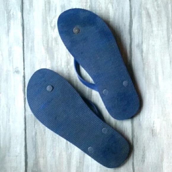 American Eagle Outfitters Blue Icon Logo Flip Flop Rubber Thong Sandal 10/11COPY - Picture 10 of 14